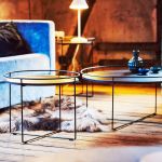 Runde Couchtische CLOCK aus Holz mit Metallgestell von Jan Kurtz  runde Couchtische CLOCK aus Holz mit Metallgestell von Jan Kurtz