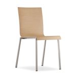 Moderner Bürostuhl KUADRA 1321 aus Holz im italienischen Design von Pedrali - Abbildung in Eiche gebleicht KUADRA 1321 von Pedrali - Bürostuhl aus Holz im italienischen Design