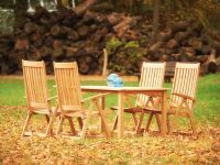 Die Hochlehner Gartenstühle ALEXIA lassen sich mit nahezu jedem Tisch von Traditional Teak zu einer einladenden Gartensitzgruppe kombinieren Traditional Teak - ALEXIA Gartensetz mit Hochlehner Klappstühlen