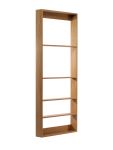 Seitenansicht des offenen Wandregals FIVESQUARE aus Holz in Eiche geölt von We Do Wood Flaches Regal aus Holz in Eiche FIVESQUARE von We Do Wood