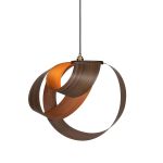 ausgefallene Haengelampe in Walnuss gross - Verso Pendant von Tom-Raffield