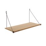 Design Wandregal LOOP SHELF in Eiche geölt mit Wandhalterung aus Schwarzstahl von We Do Wood Design Wandregal in Eiche geölt und Messing - LOOP SHELF von We Do Wood