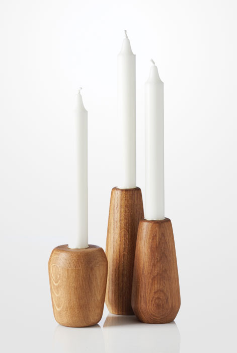 moderne Design-Kerzenständer aus Holz - TORSO - applicata
