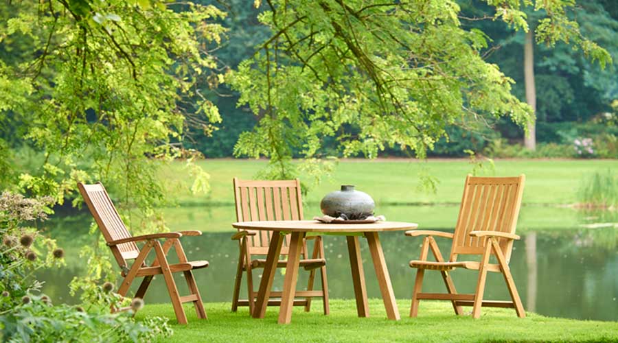 Gartenmöbel-Set rund DIANA & VICTORIA von Traditional Teak | HolzDesignPur