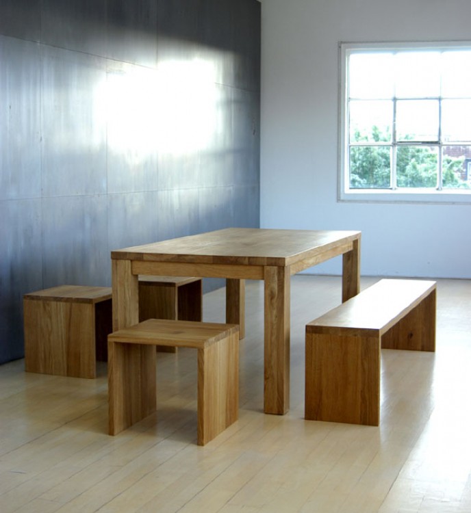 Massiver küchentisch holztisch cubus vitamin design