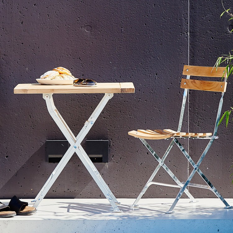 Balkon Klapptisch aus Holz und Metall LUCCA von Jan Kurtz | HolzDesignPur