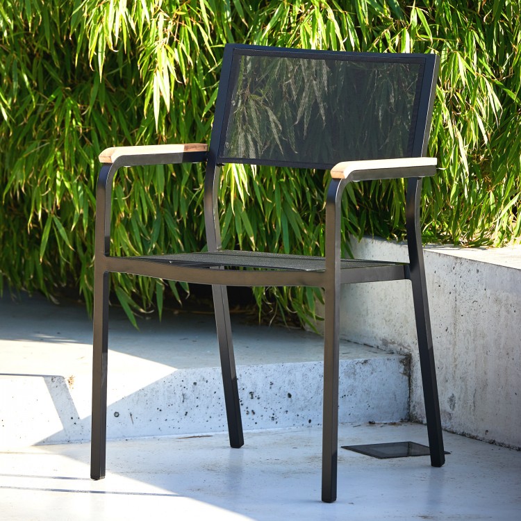 Gartenstuhl aus Aluminium und Holz LUX ALU von Jan Kurtz | HolzDesignPur