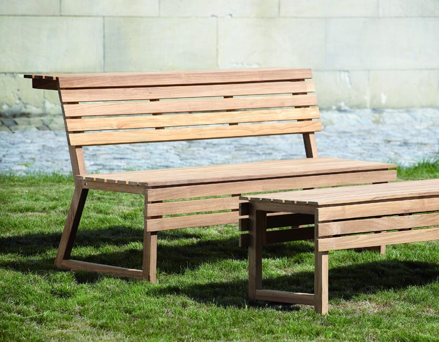 Sitzbank aus Teak Gartenbank TENNIS 1 von Jan Kurtz
