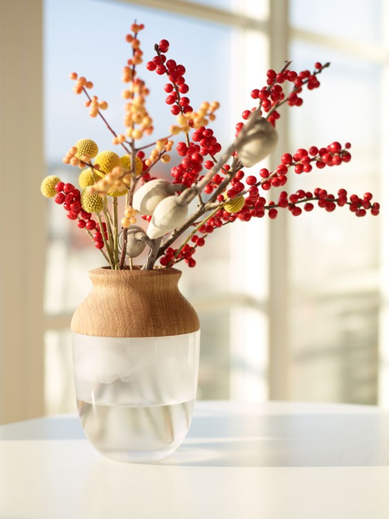 Vase aus Holz und Glas zur stilvollen Dekoration SYMBIOSIS von Dänische Kerzenständer Holz ~ Vase aus Holz und Glas zur stilvollen Dekoration SYMBIOSIS von