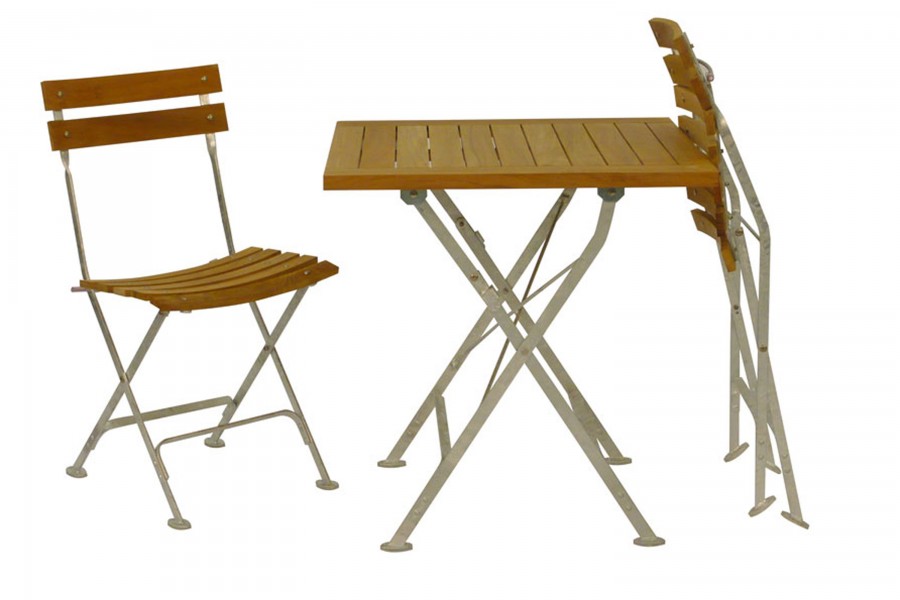 Balkon Klapptisch aus Holz und Metall LUCCA von Jan Kurtz HolzDesignPur